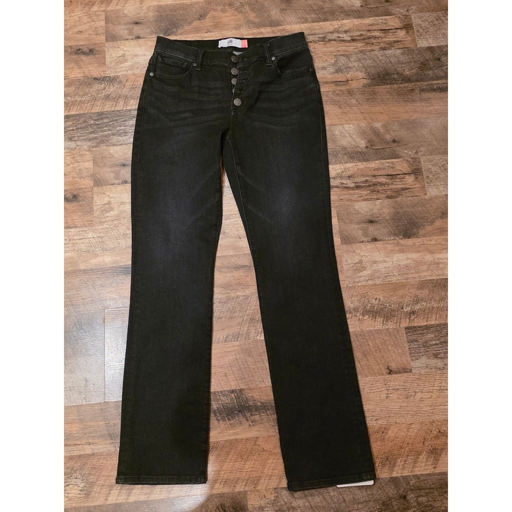 Cabi High Slim Crop Black Jeans Button Fly High Rise‎ Denim Pants Size 4